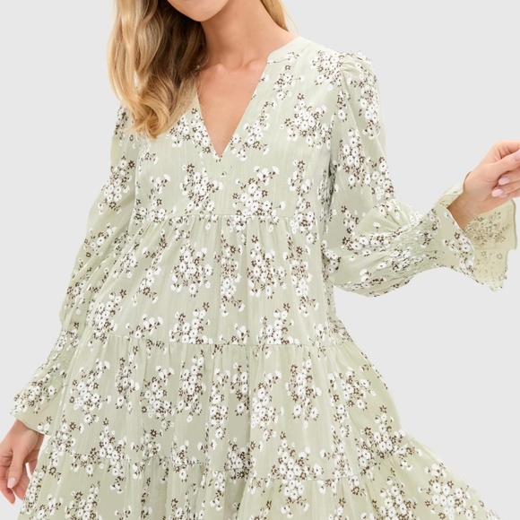 POMANDER PLACE Green Ditsy Floral Kenzo Dress - Picture 3 of 5